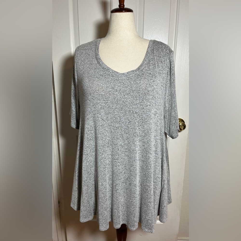 Lane Bryant Heather Gray Scoop Neck Swing Top